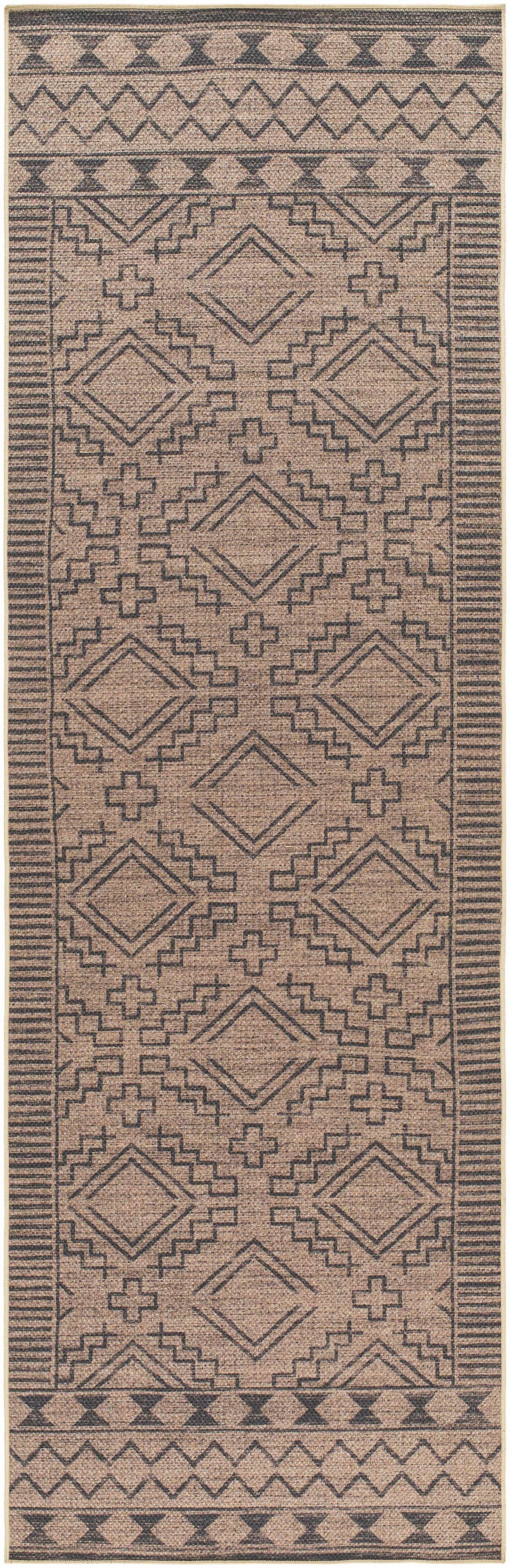 Halle Tan & Black Washable Area Rug - Clearance