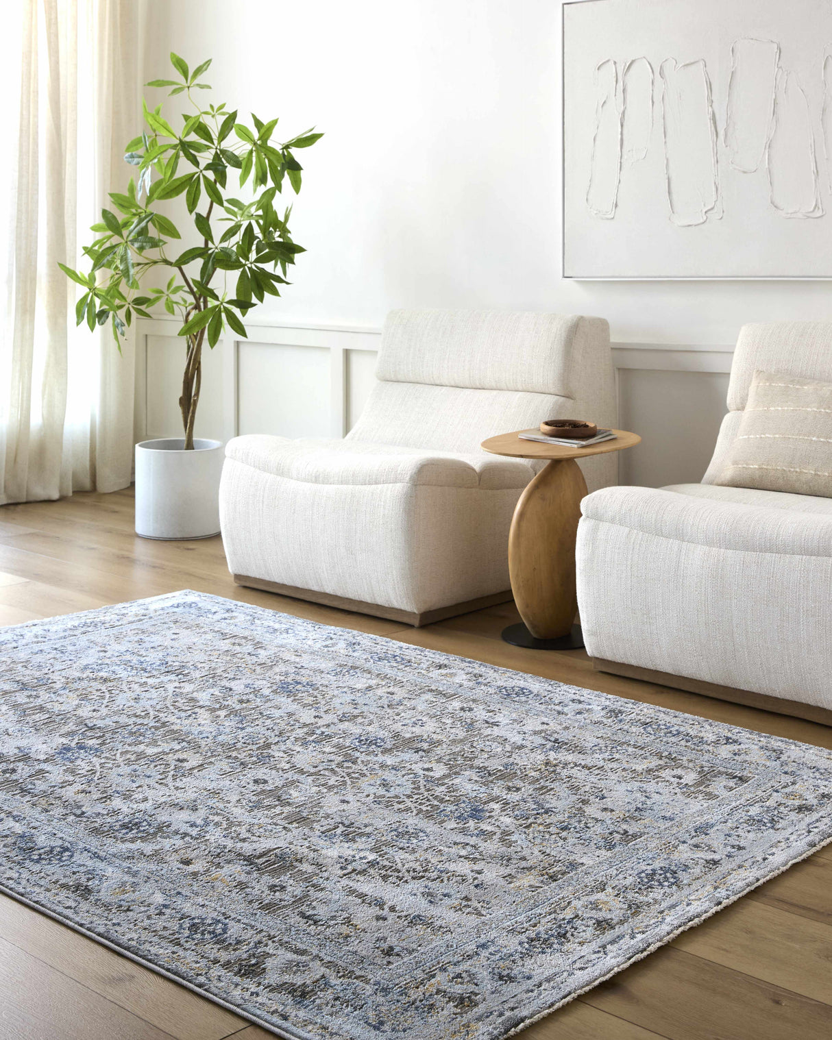 Finn Blue & Brown Area Rug - Clearance