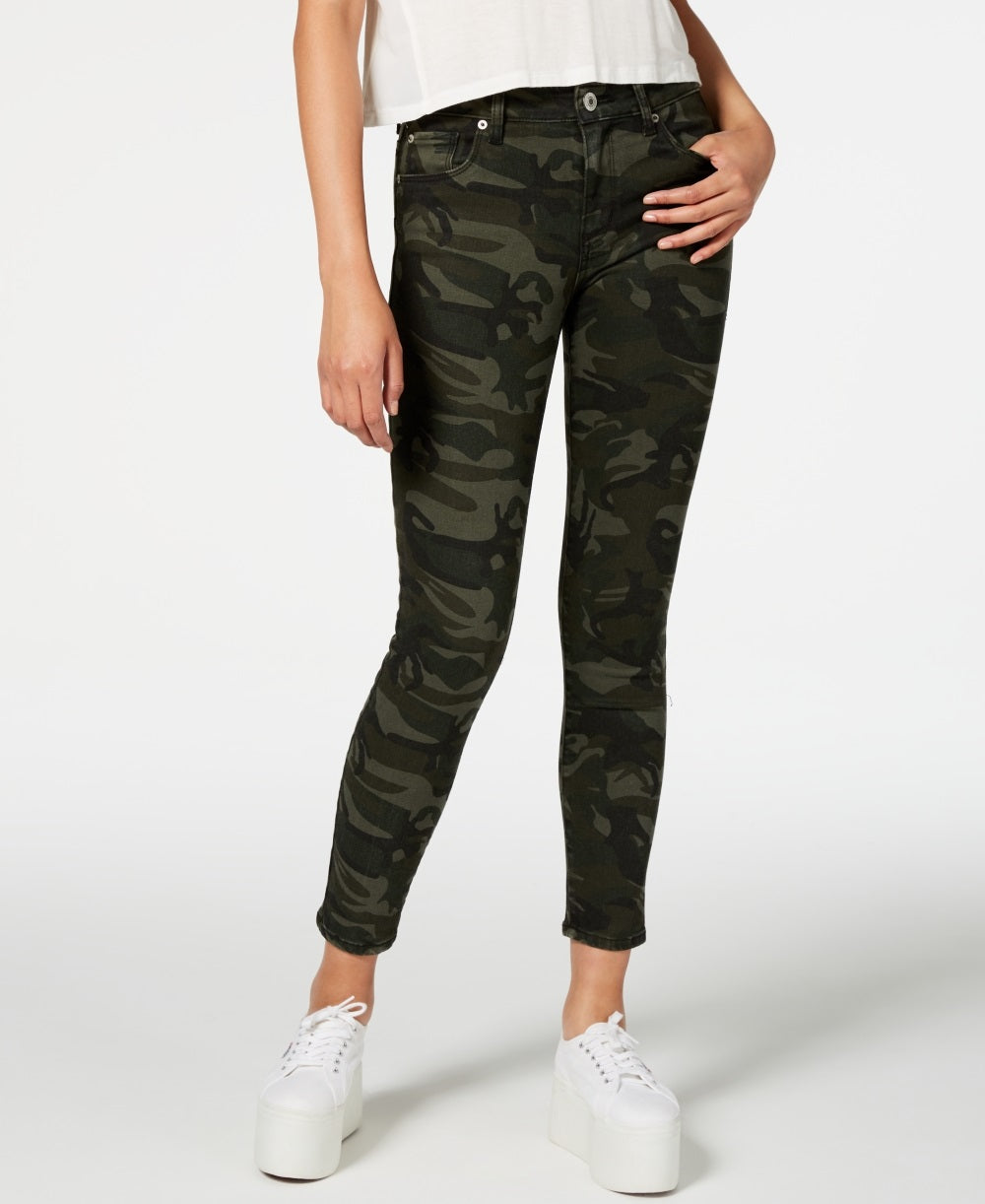 STS Blue Women's Ellie Camouflage Print Ankle Skinny Jeans Green Size 25
