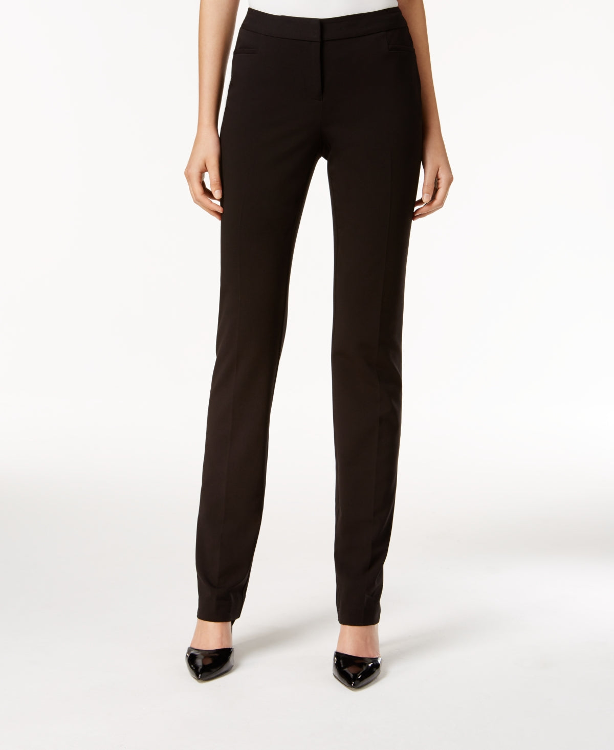 Alfani Women's Essential Straight Leg Pants Black Size 16S