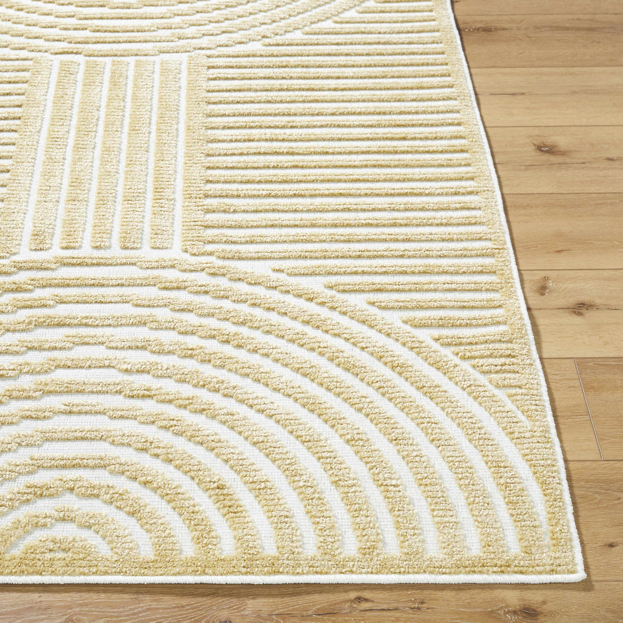 Deron Mustard Washable Area Rug