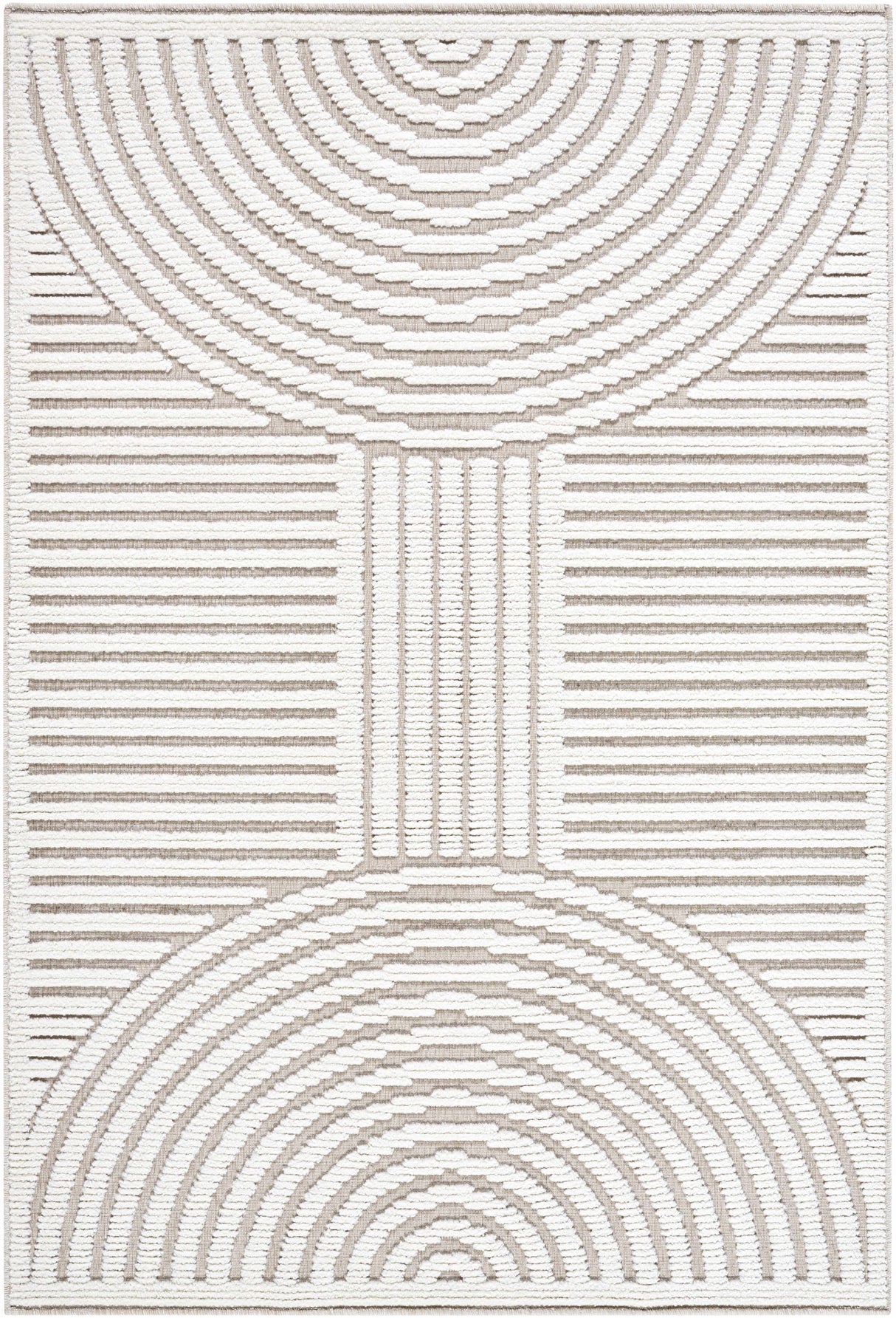 Deron Ivory 3D Rainbow Washable Rug