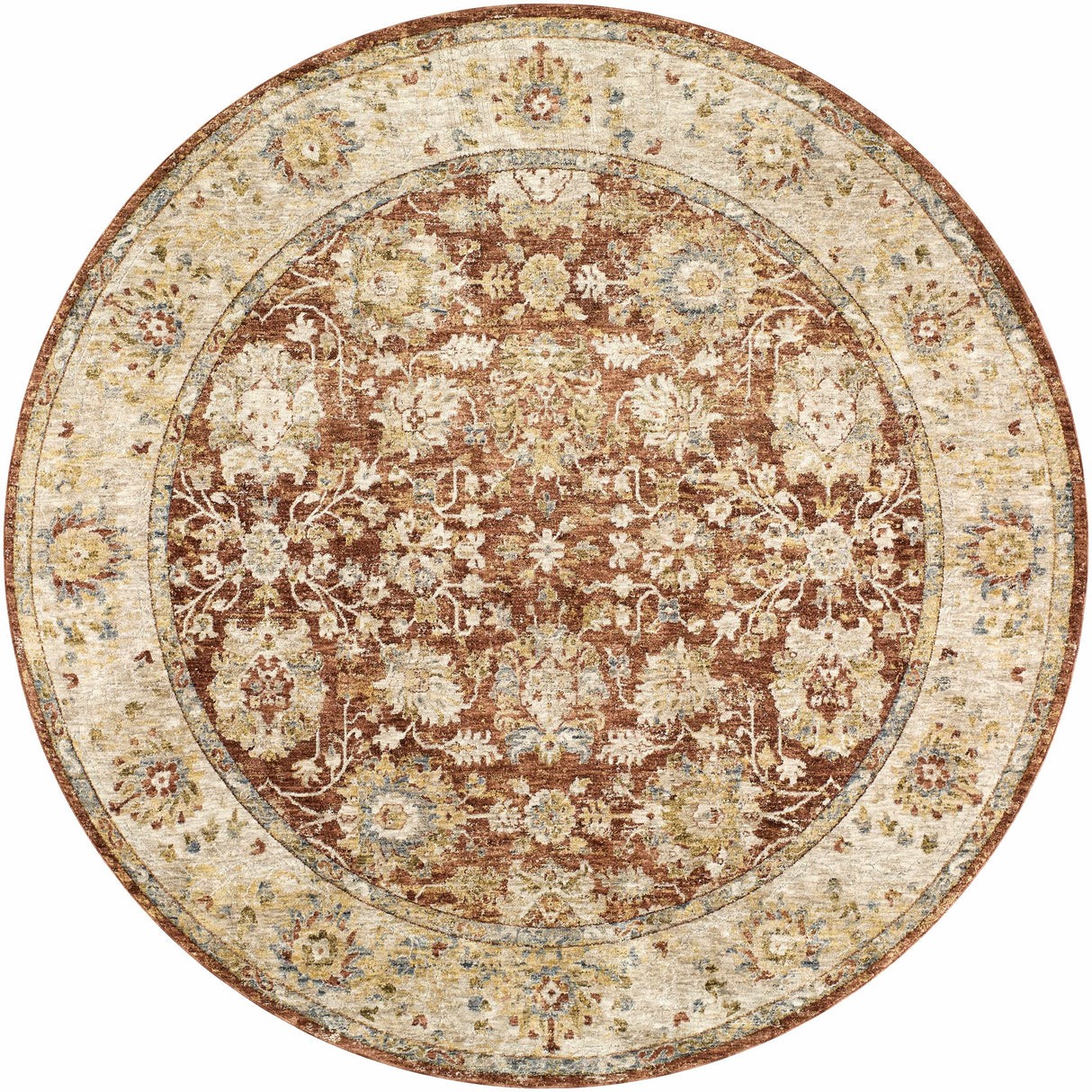 Duong Rust Textured Rug with Fringes