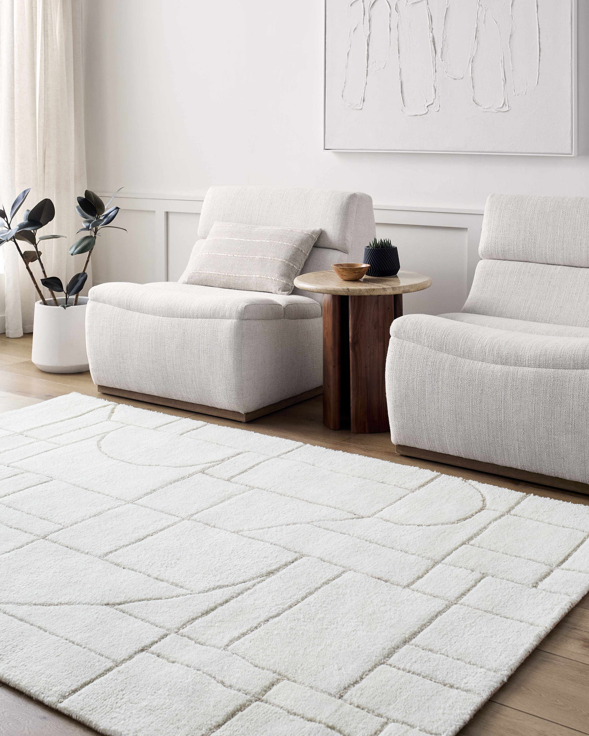 Fusao Beige Area Rug