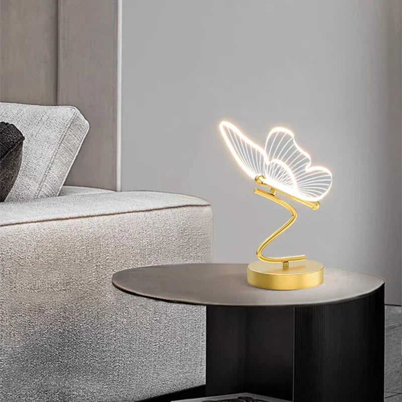 Nordic Butterfly Table Lamp LED USB Bedside Desk Light Bedroom Home Decor