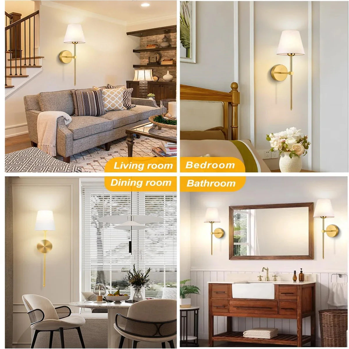 Wireless Rechargeable Wall Lamp Dimmable LED Battery Light with Remote Control