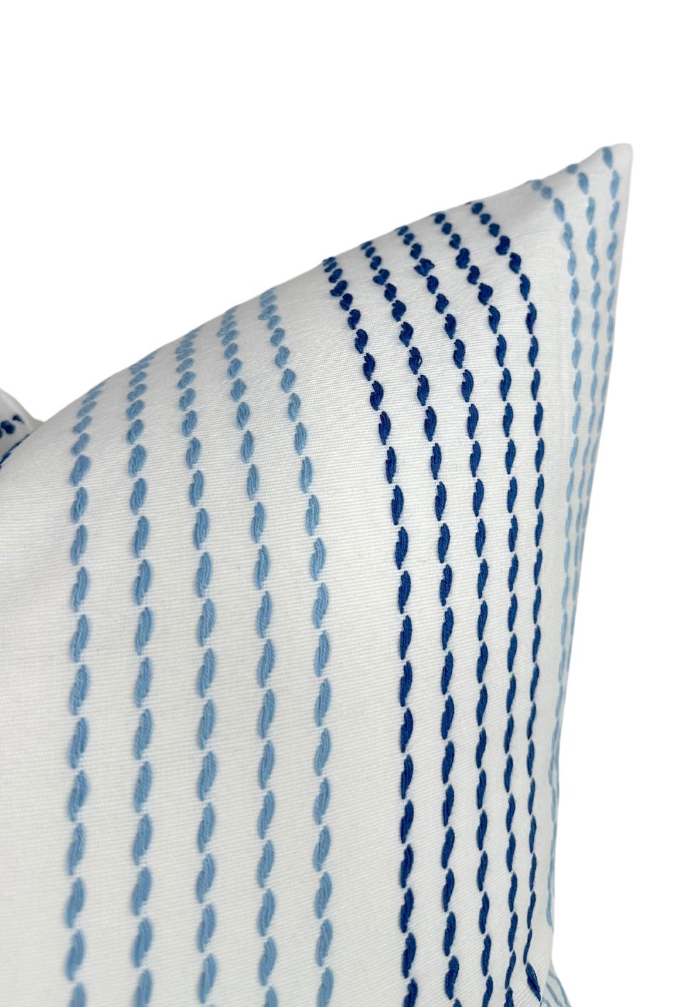 Running Stitches Pillow Cover in Blues, Schumacher Textiles