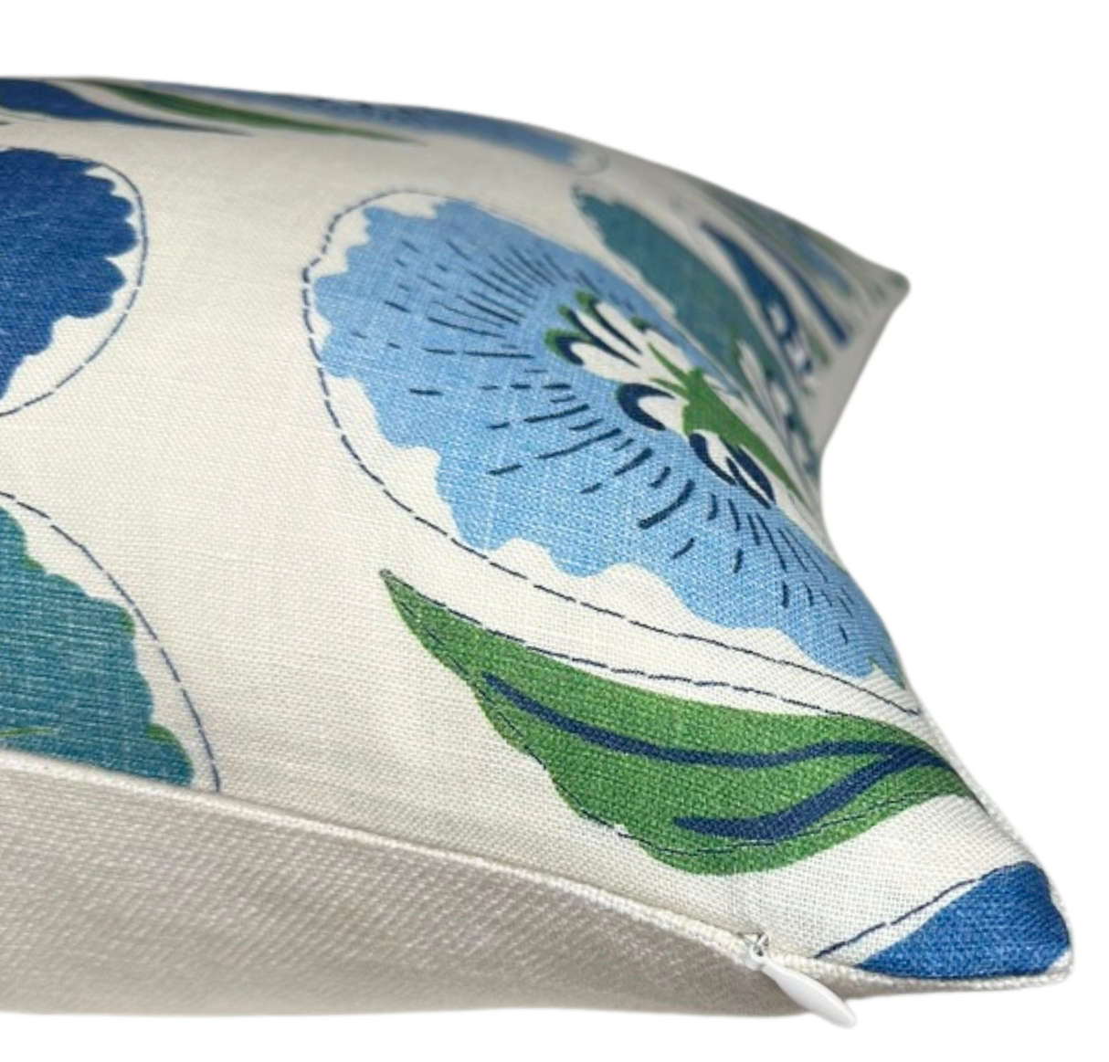 Tybee Tree Pillow Cover in Blue + Green