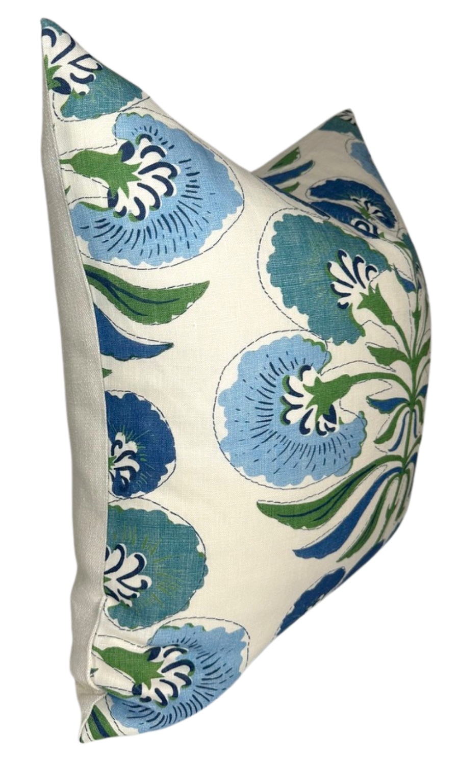 Tybee Tree Pillow Cover in Blue + Green