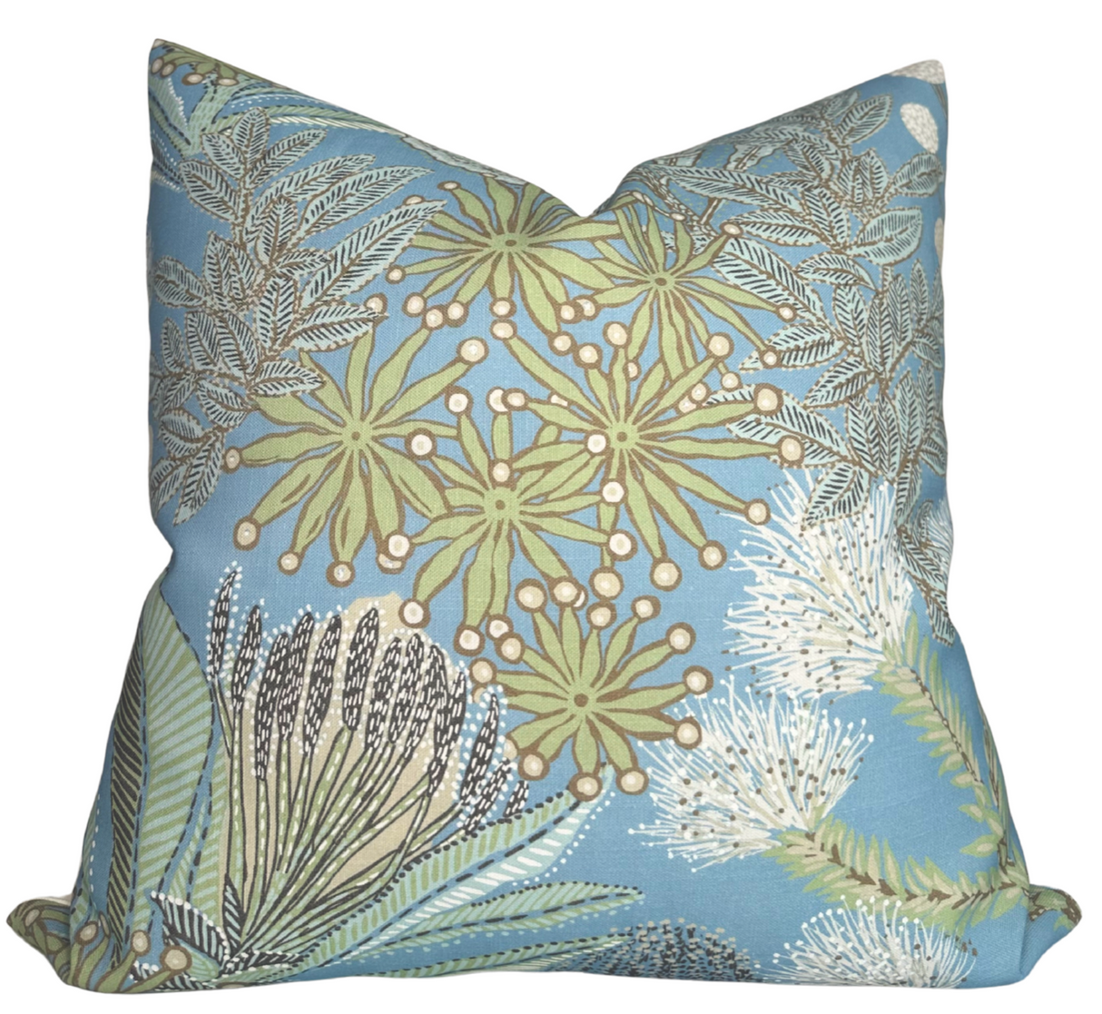 Protea Performance Pillow Cover in Spa Blue