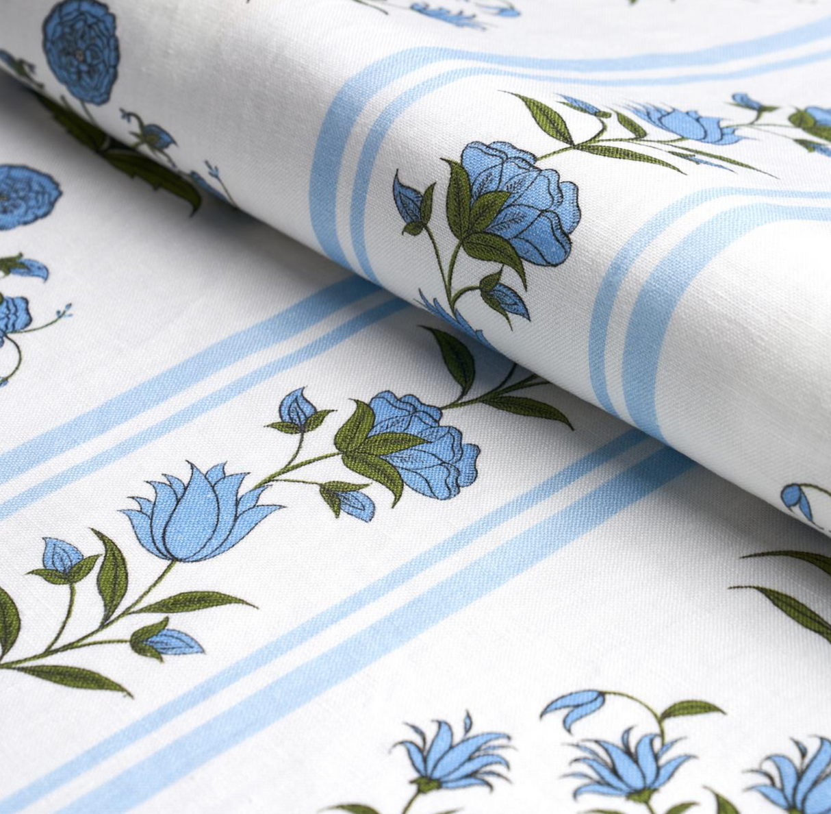 Royal Poppy Stripe Pillow Cover in Sky, Schumacher Textiles