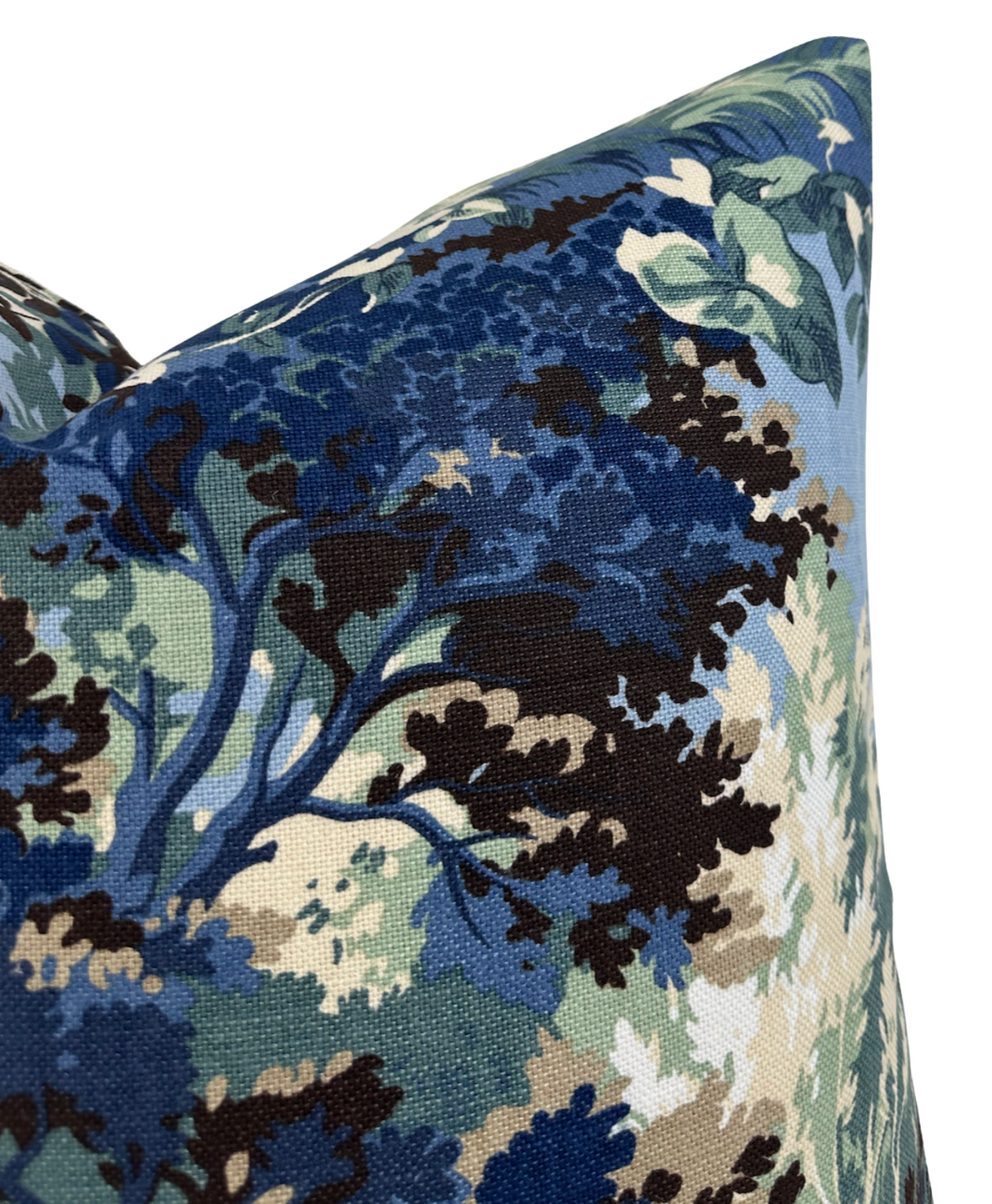 Lincoln Toile Pillow Cover in Navy and Green