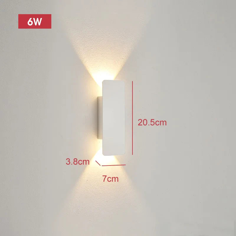 Outdoor Waterproof Wall Light – 18W LED Black Aluminum Exterior Lamp for Bedroom