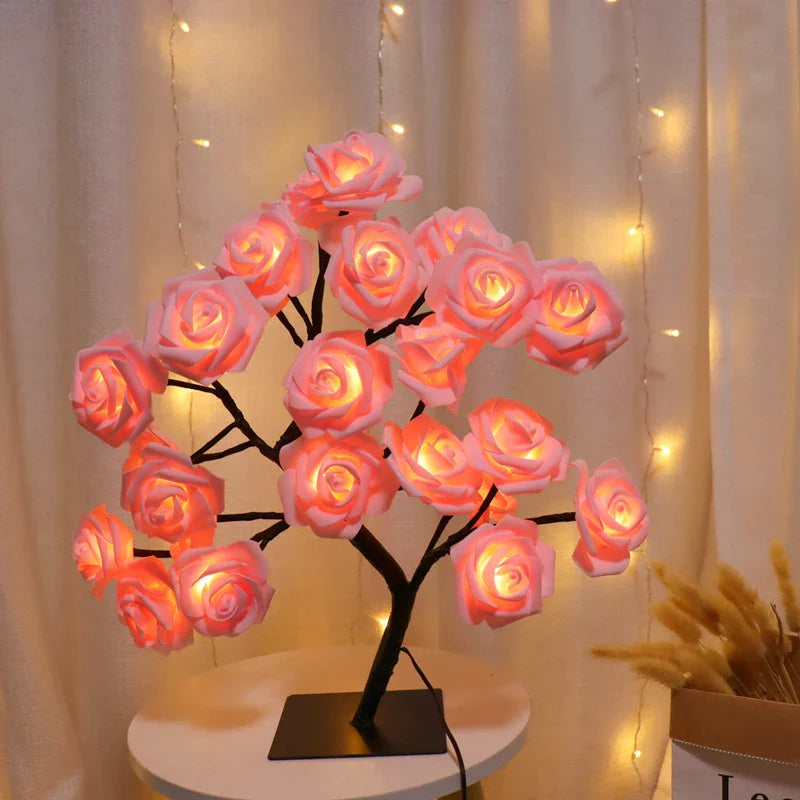 108LED Rose String Table Lamp USB Powered Night Light Romantic Party Decor