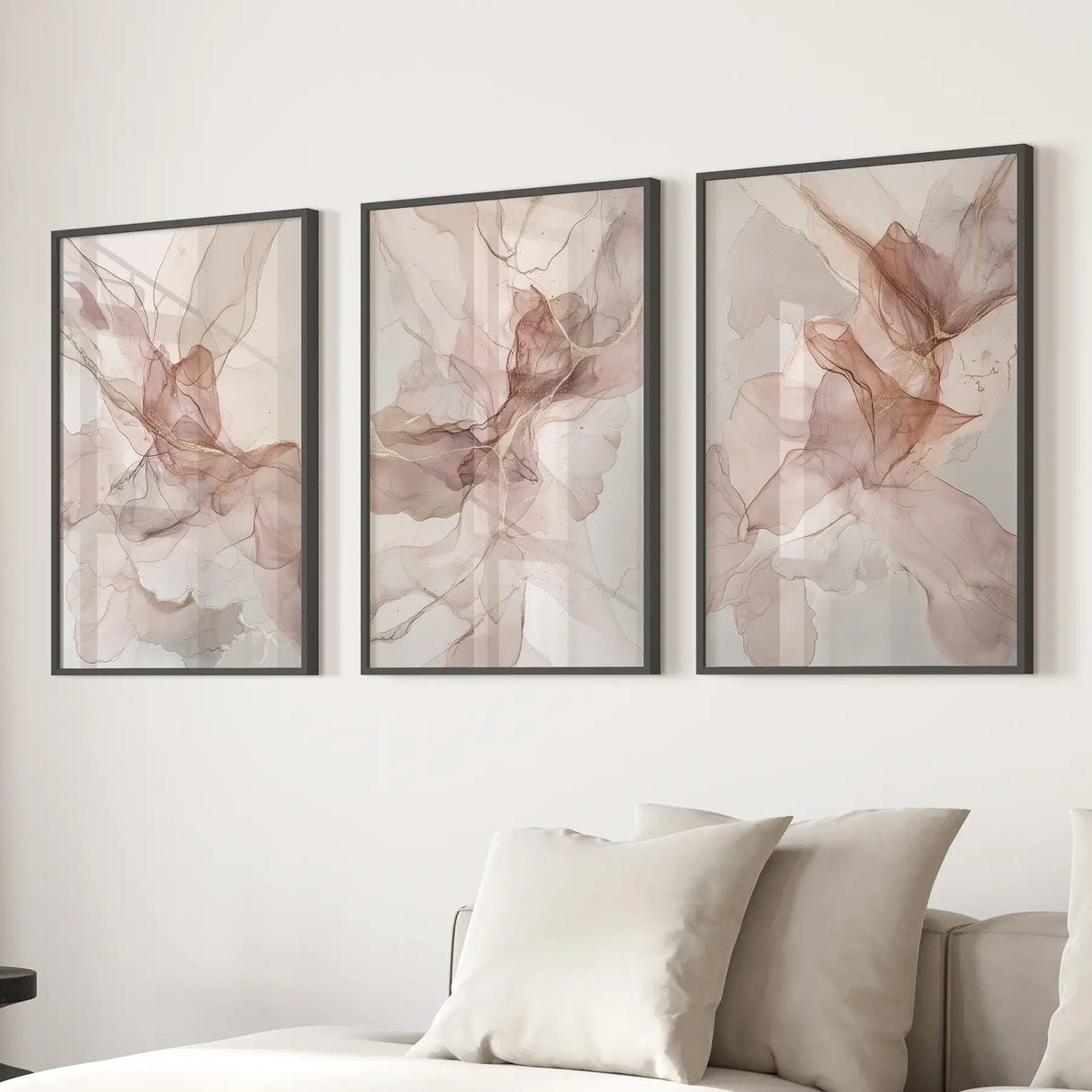 Neutral Abstract Set of 3 Prints Wall Art Decor