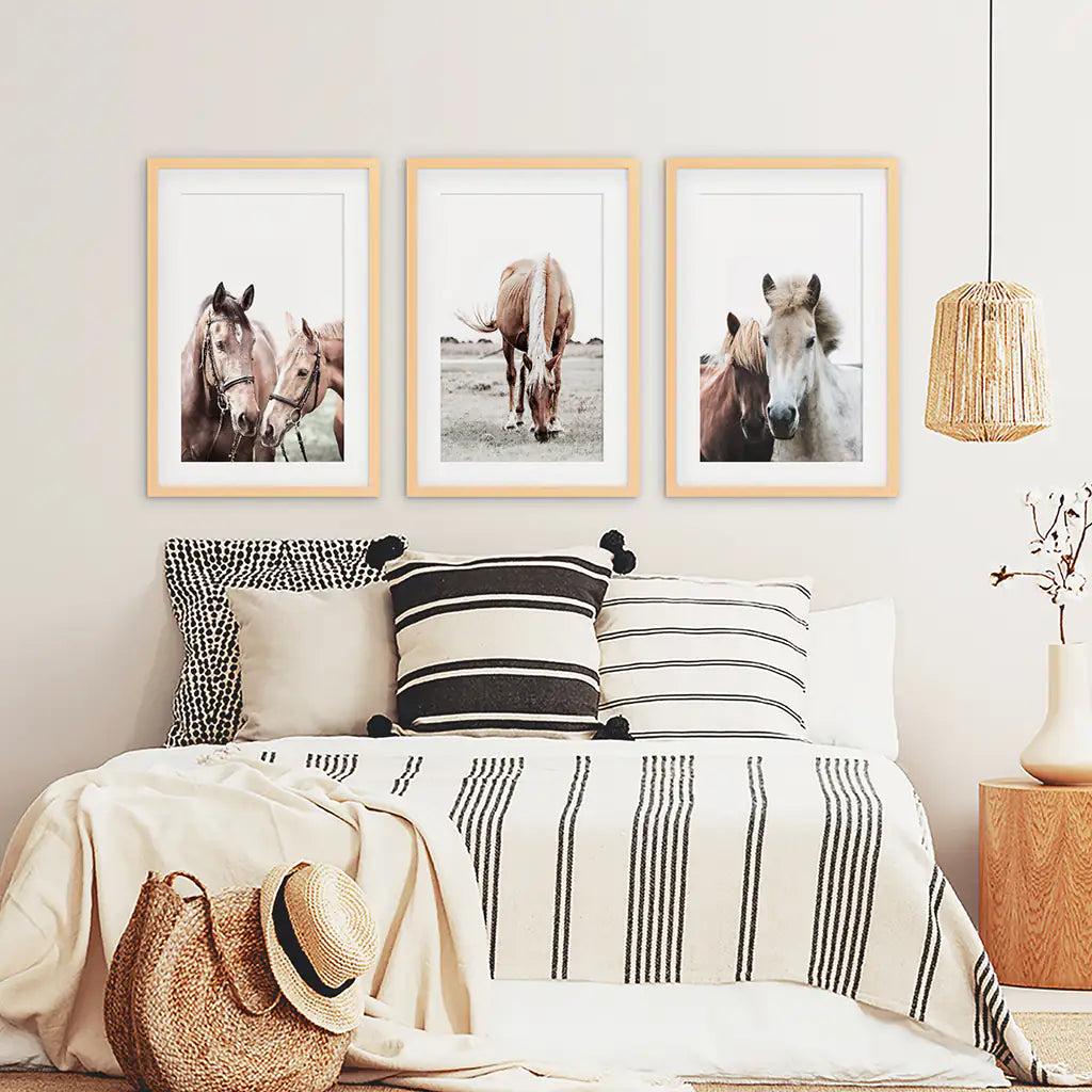 Horses. Modern Farmhouse Prints. Western Set of 3
