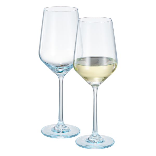 Monet Stemmed Wine Glassware, Blue, Set of 2