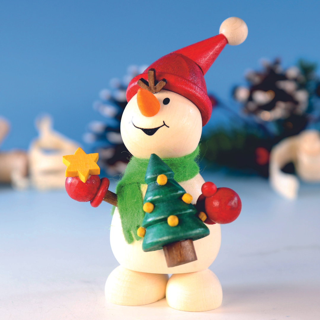 Weihnachtsmann Collectibles - Large Snowman with Christmas Tree