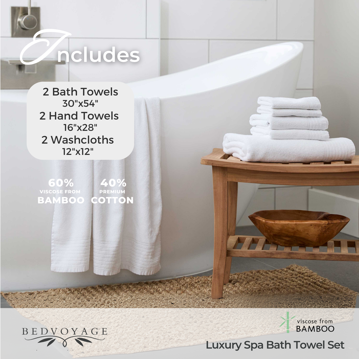 Bamboo Cotton Spa Bath Towel - Viscose from Bamboo + Cotton – Cloud