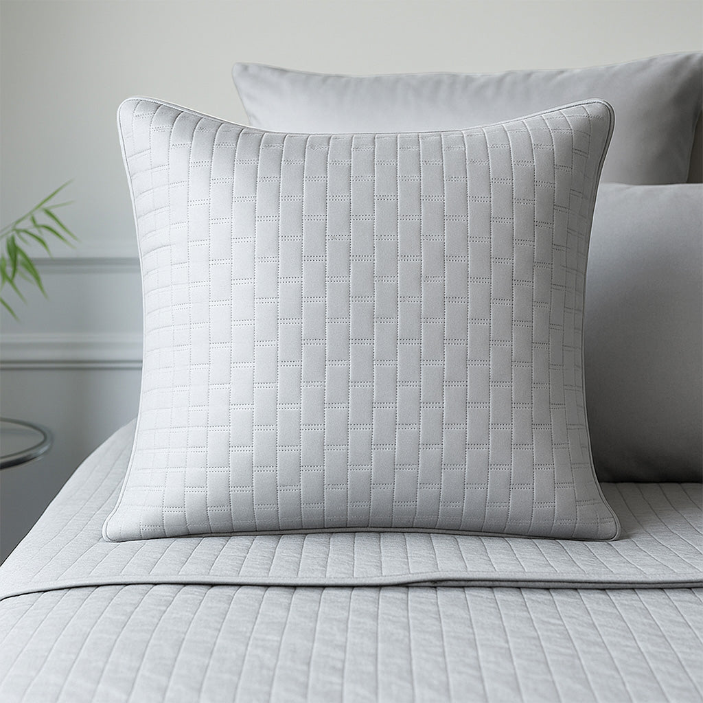 Bamboo Quilted Sham - 100% Viscose from Bamboo - 1pc - Euro - Stone