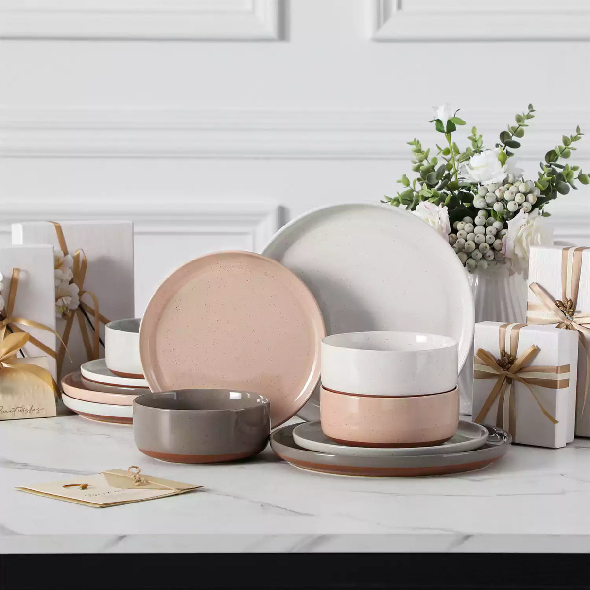 Tara Multicolor 12 Piece Dinnerware Set