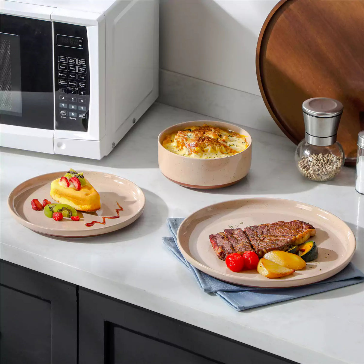 Tara Grey 12 Piece Dinnerware Set