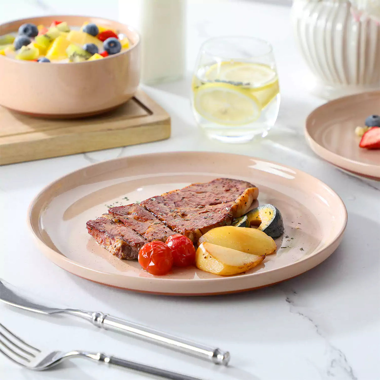 Tara Pink 12 Piece Dinnerware Set