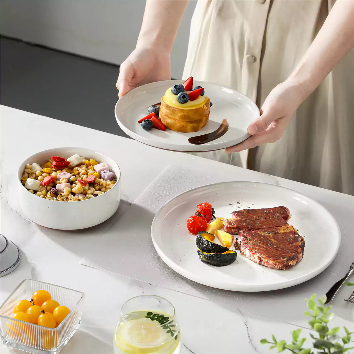 Tara Pink 18 Piece Dinnerware Set