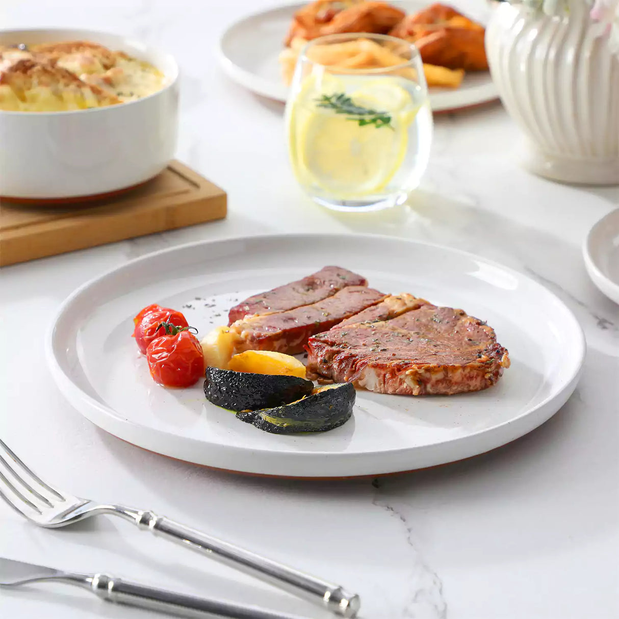 Tara Grey 24 Piece Dinnerware Set for 8