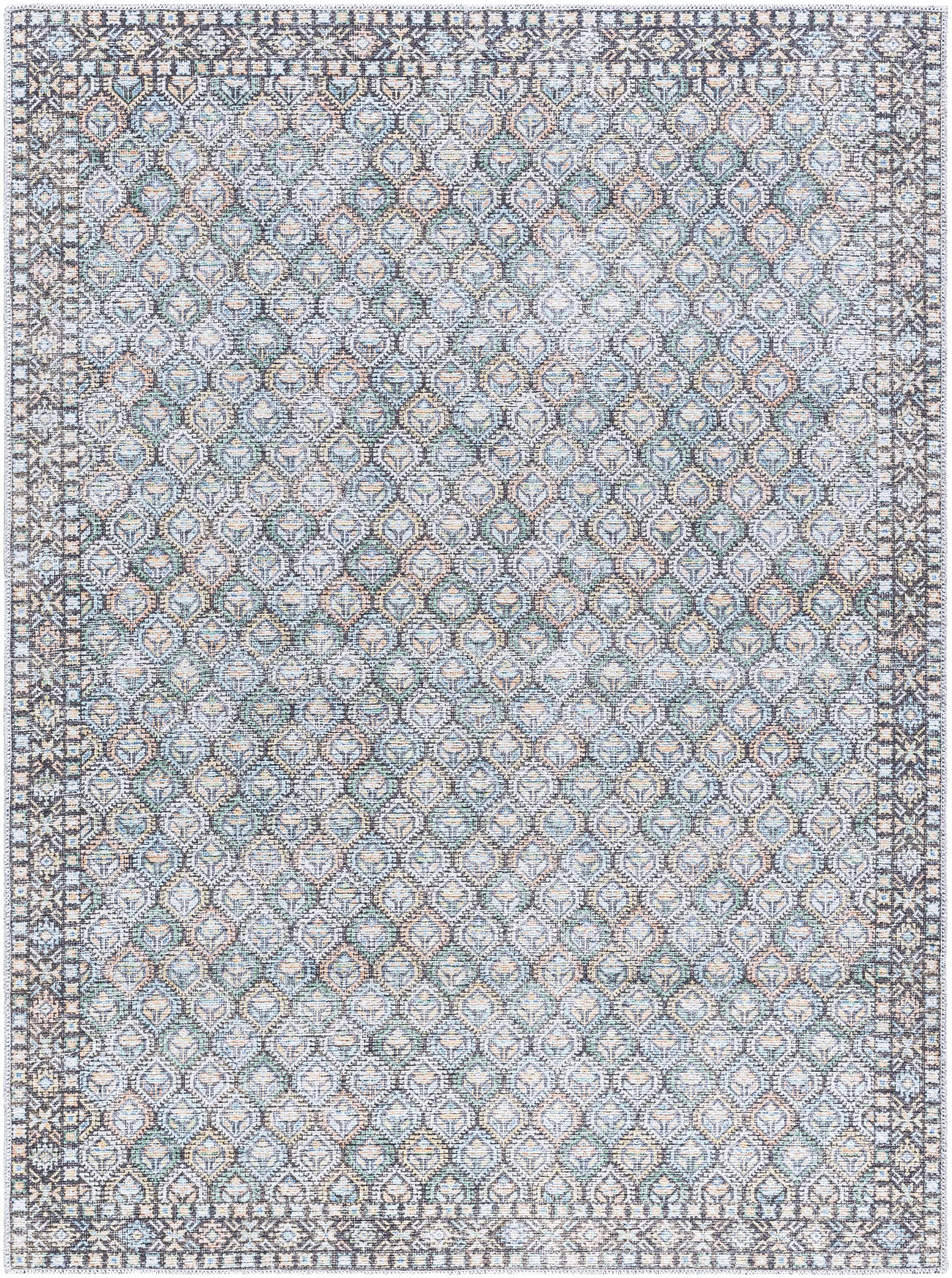 Telma Medium Green Washable Area Rug