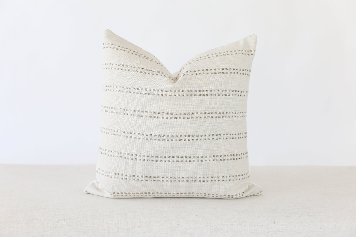 Tatum Stripe Grey Throw Pillow