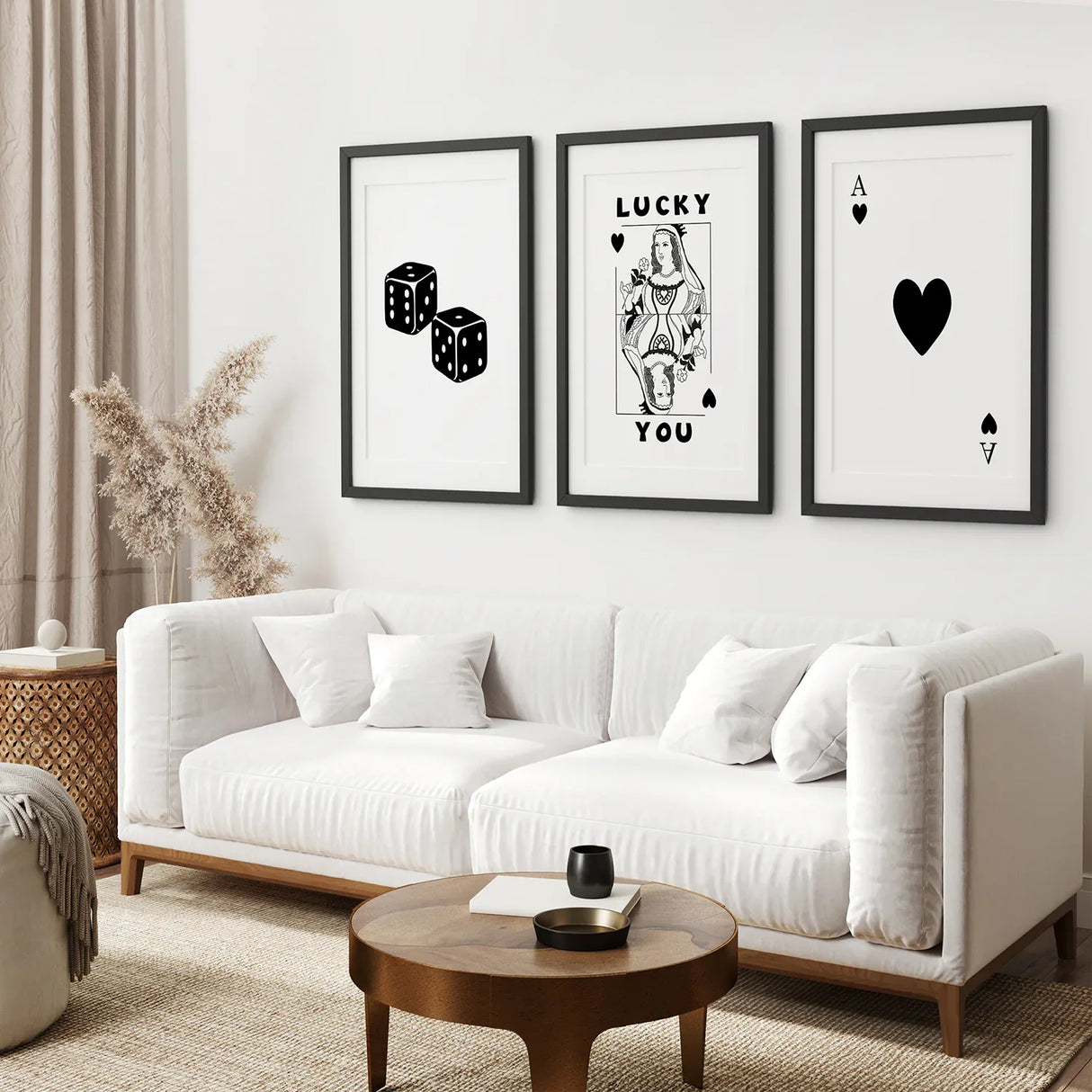 Trendy Playing Card Wall Art Set of 3 Prints