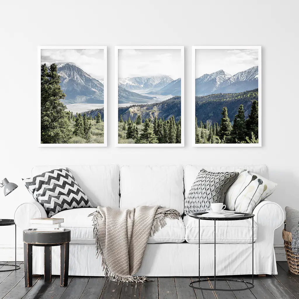 Kluane National Park Wilderness Nature Triptych. Mountains Prints