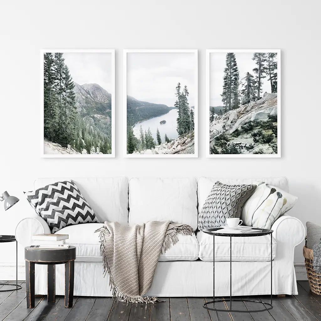 Lake Tahoe, Sierra Nevada. 3 Piece Wall Art