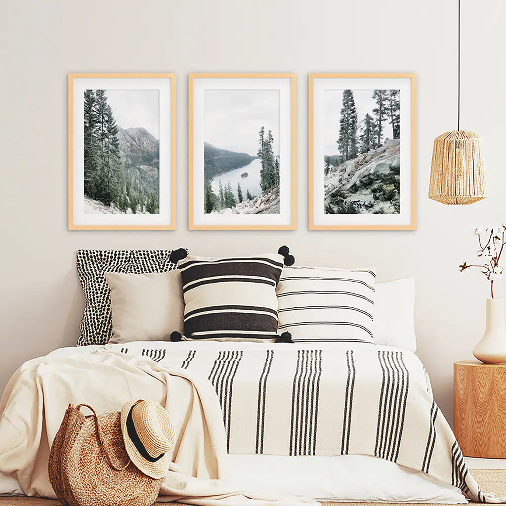 Lake Tahoe, Sierra Nevada. 3 Piece Wall Art