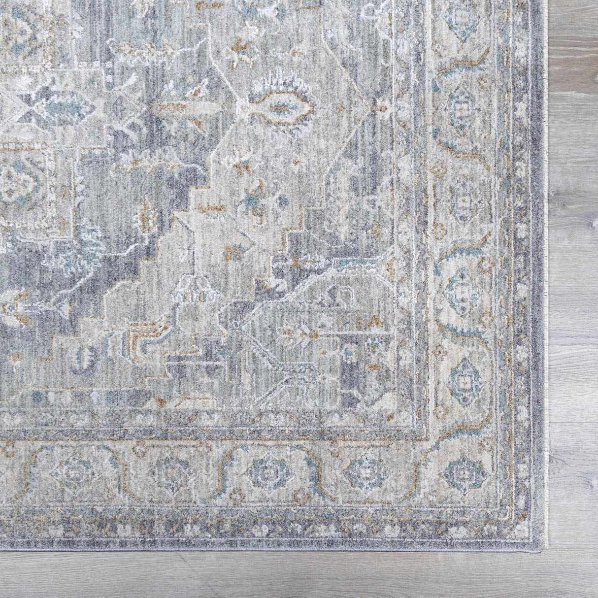 Ulubey Distressed Gray Area Rug
