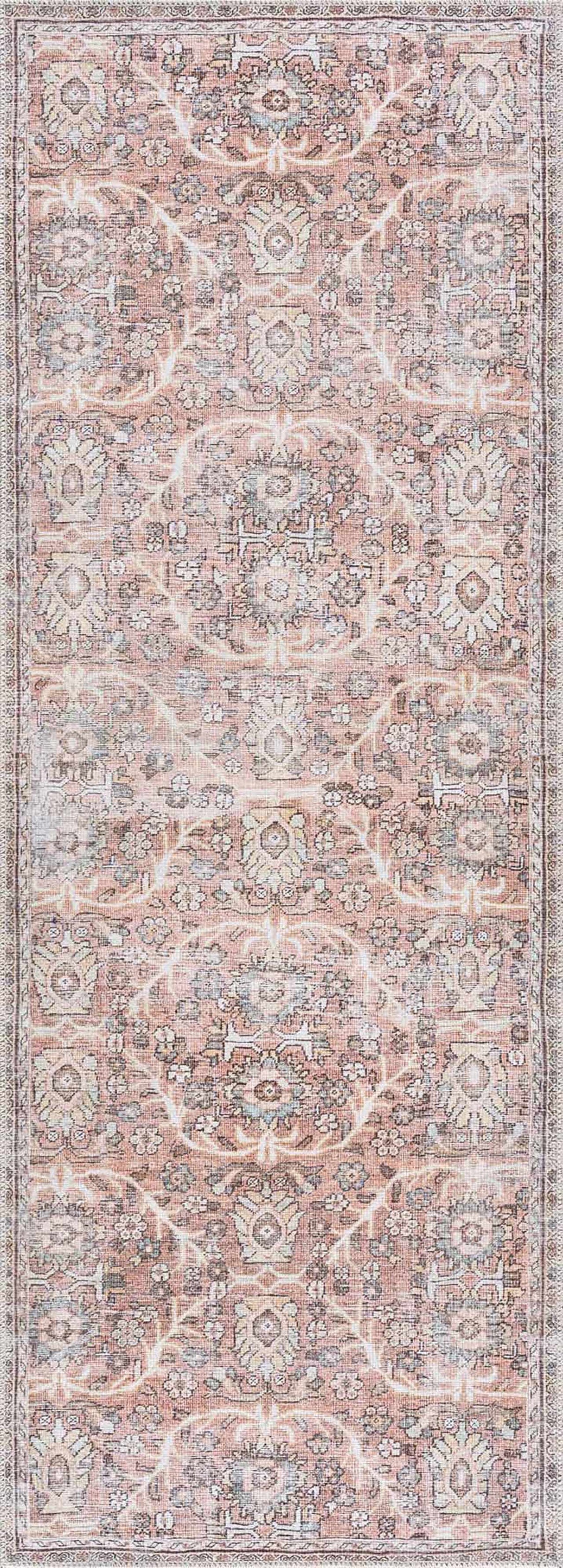 Flat Pile Urpi Red Washable Rug - Clearance