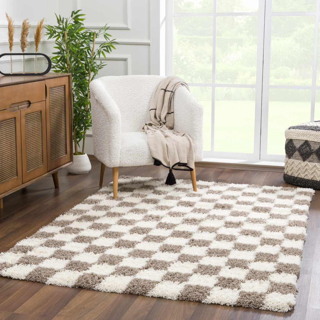 Boutique Rugs Atira Brown Checkered Area Rug - view 5