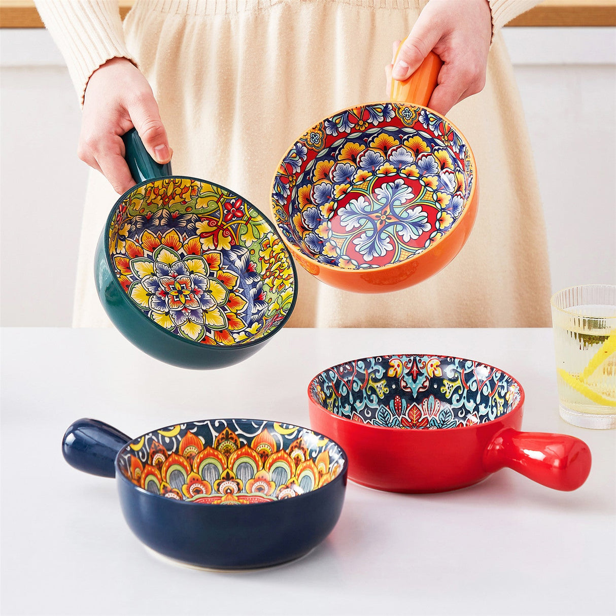 Simi Soup Bowls with Handles Set of 4