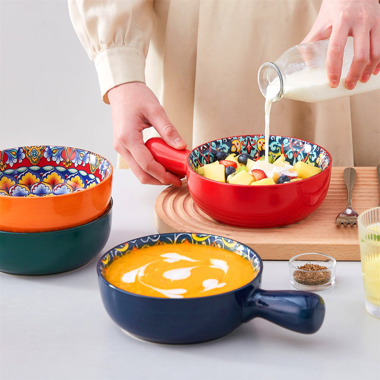 Simi Soup Bowls with Handles Set of 4
