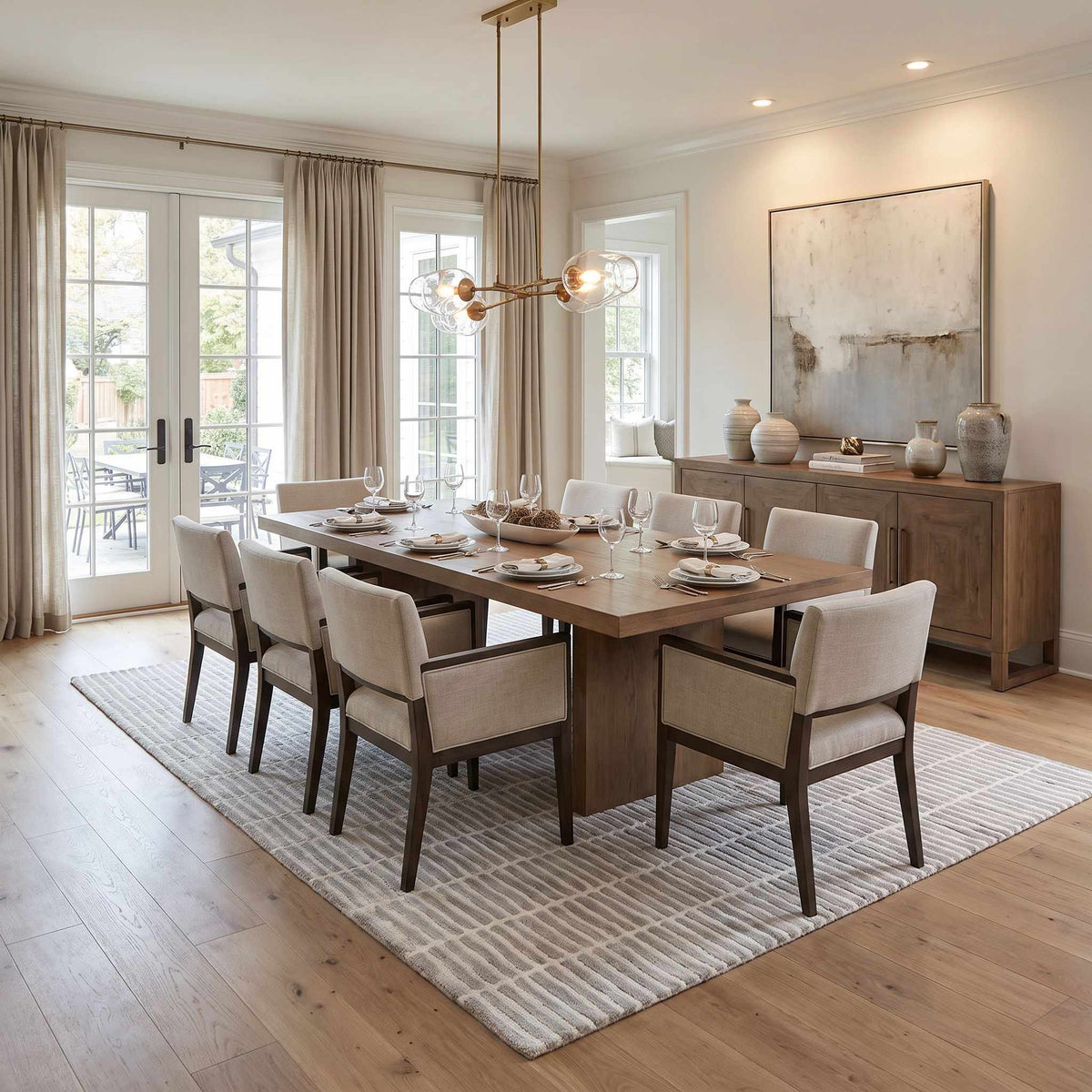 Finial Gray Wool Area Rug
