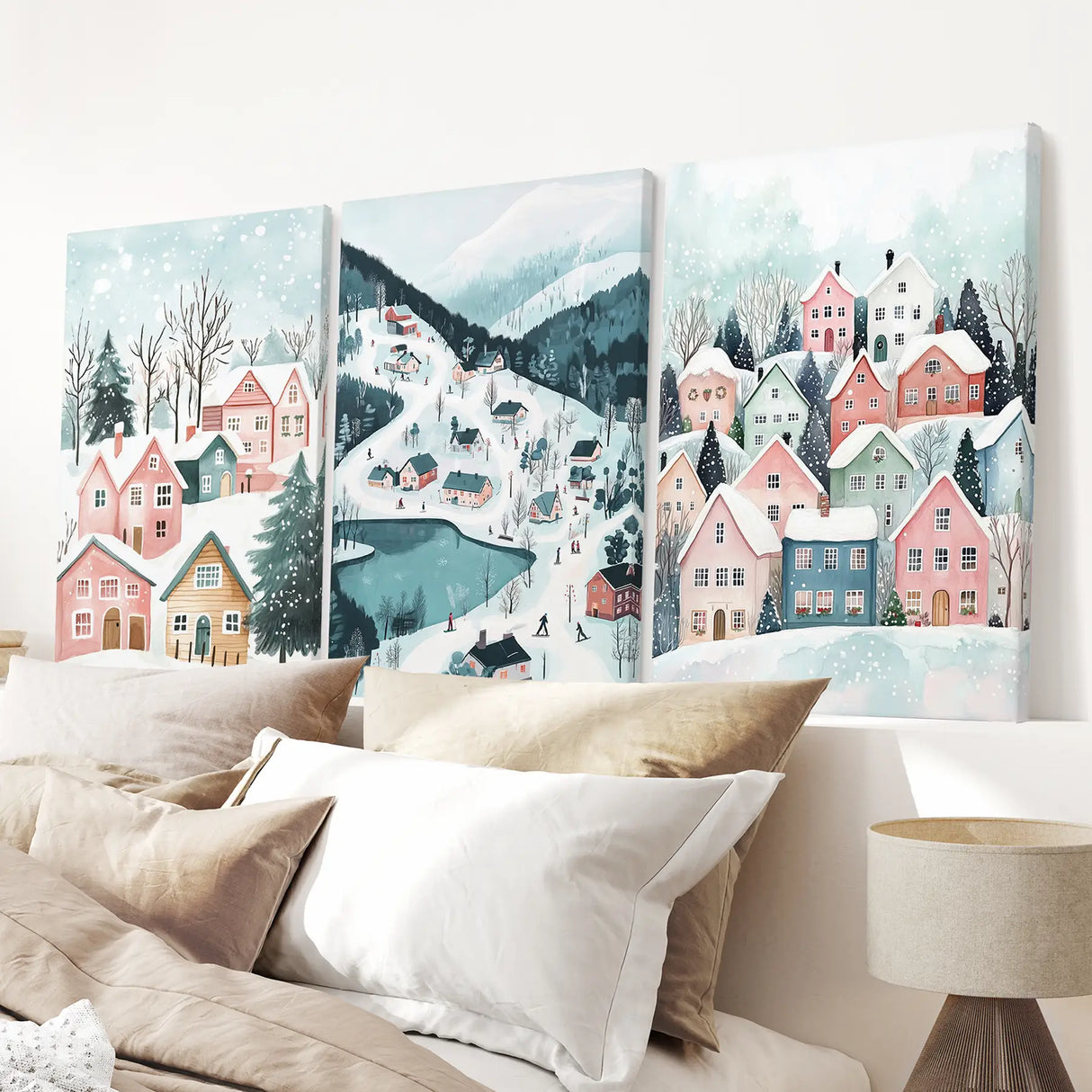 Christmas Village Cute Winter Landscape Posters