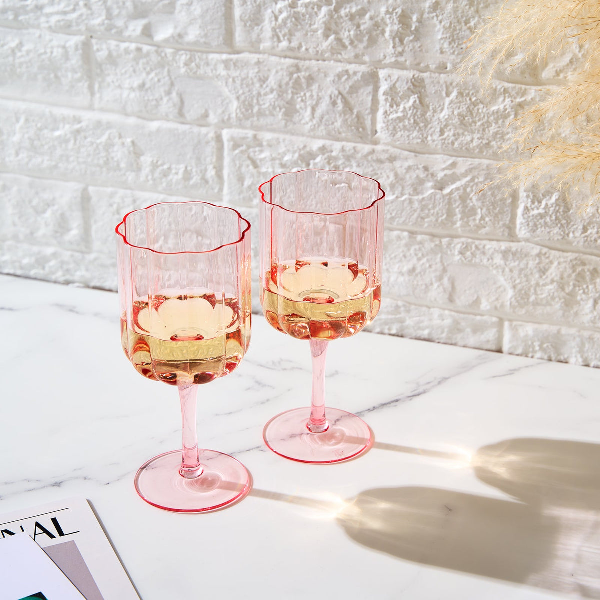 Khen Site Flower Stemmed Wine Glassware - view 5