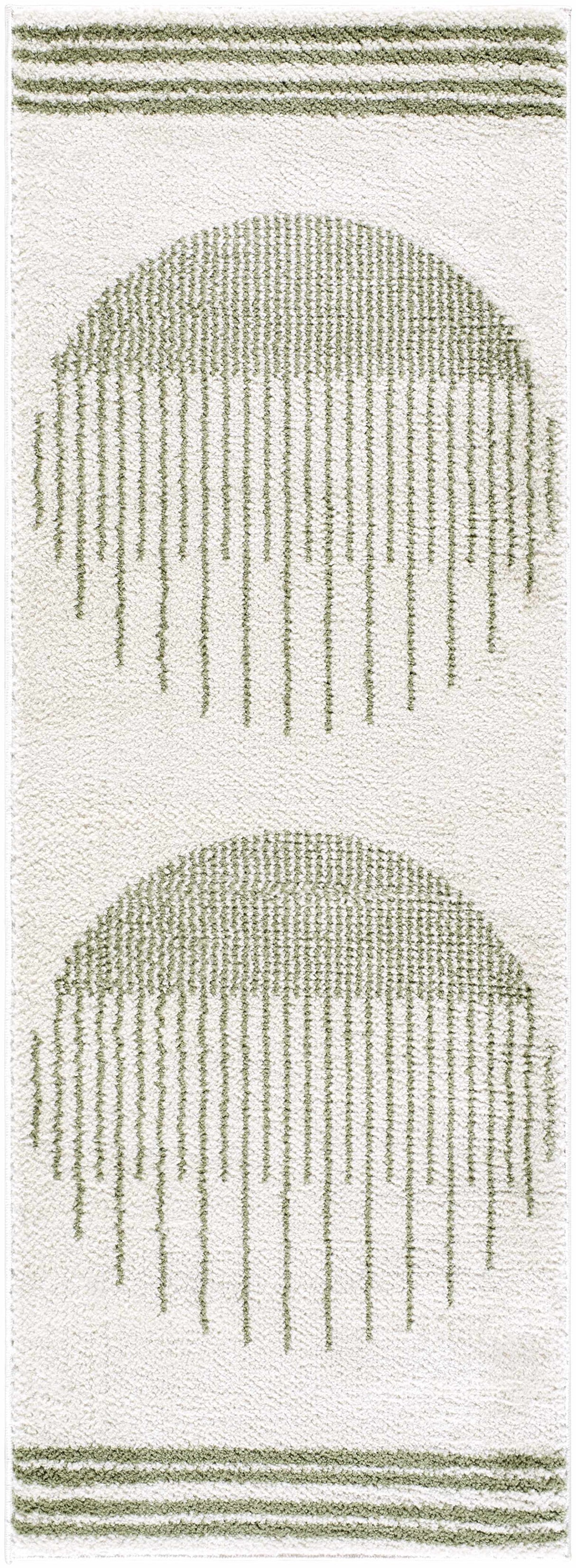 Apichu Green Washable Area Rug