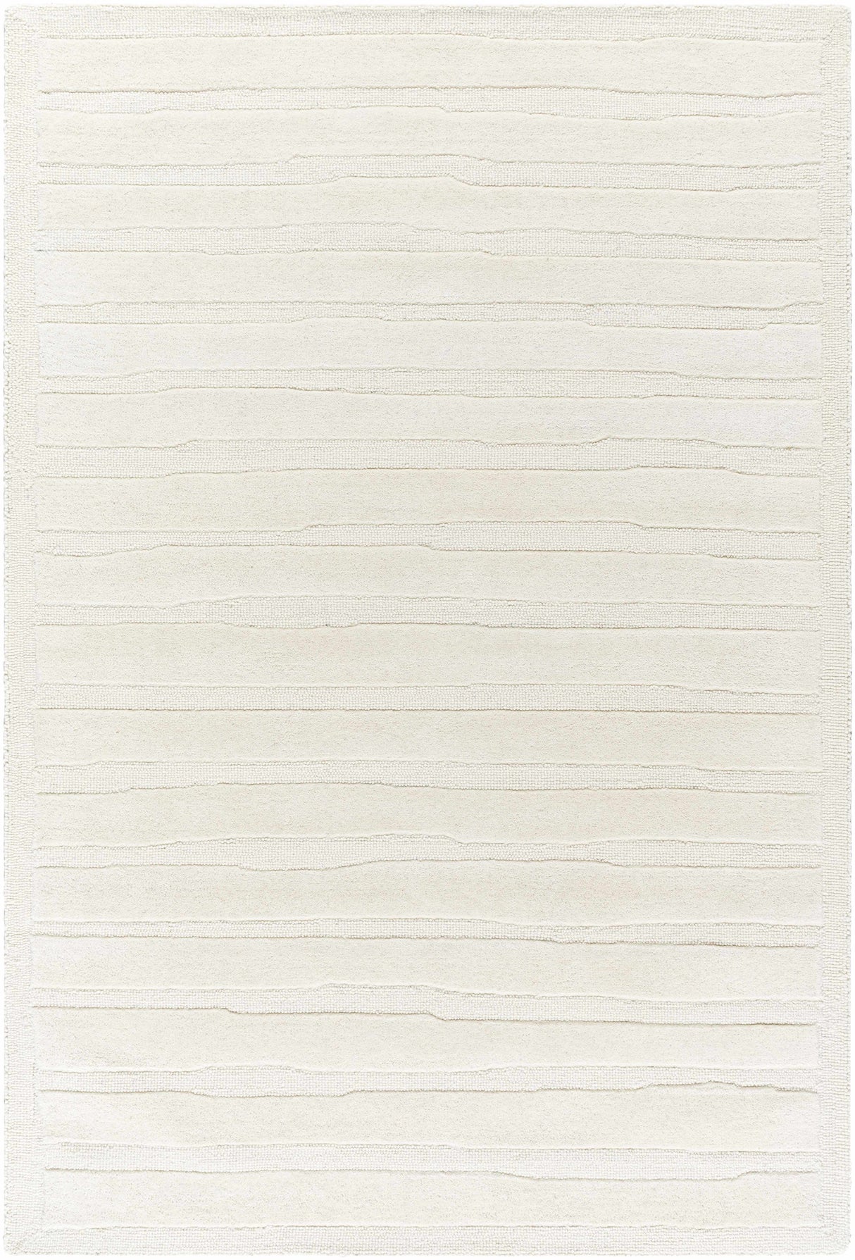 Zerah White Wool Area Rug