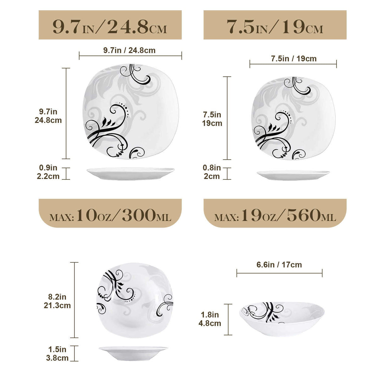Zoey 24 Piece Dinnerware Set