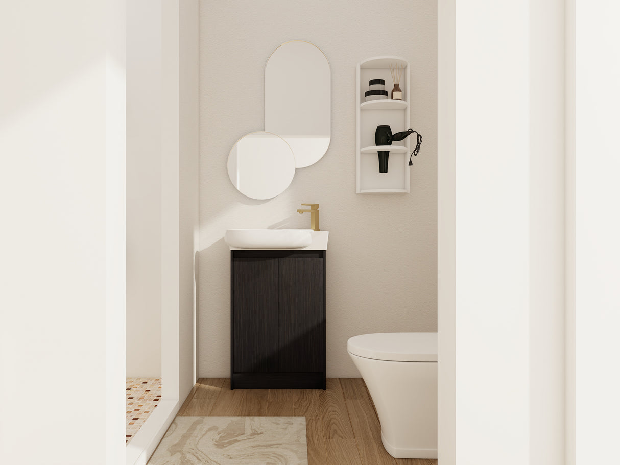 23" Freestanding Bathroom Vanity with Sink and Storage Rack