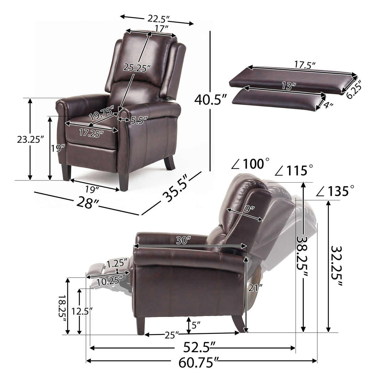 Memphis - Standard Recliner Club Chair - Burgundy - Best Buy Furniture