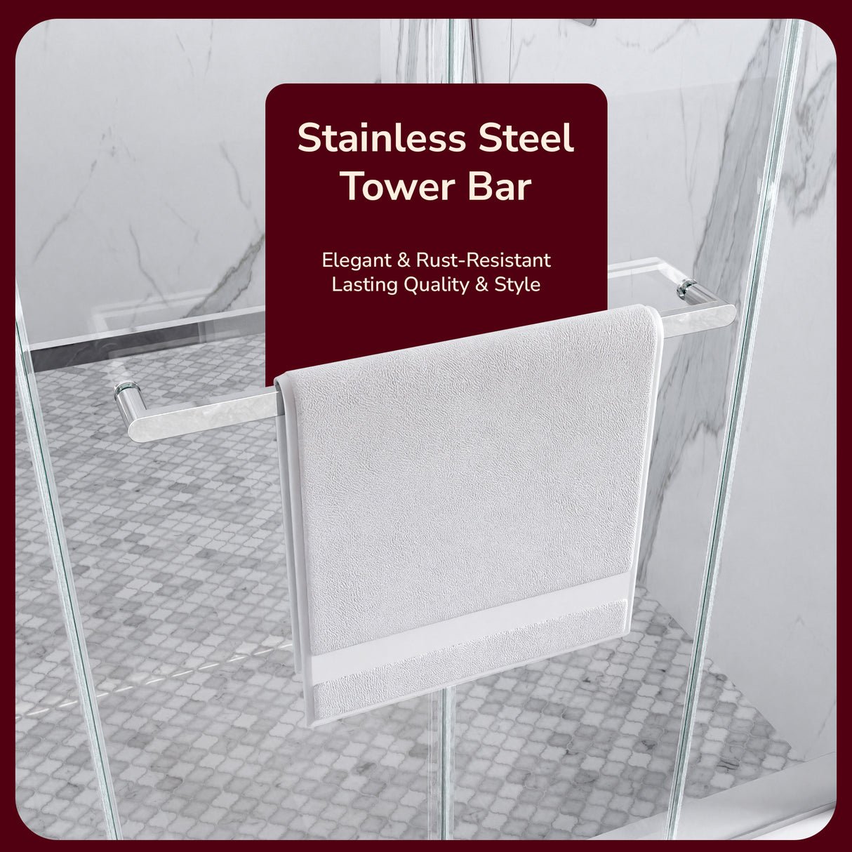 56"-60"W x 80"H Frameless Double Sliding Shower Door
