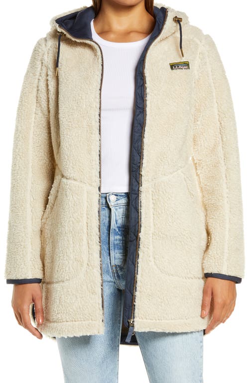 LLBean Mountain Windproof High Pile Fleece Coat - Natural